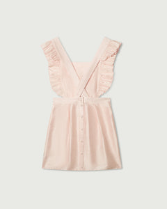 satin pinafore dress METAMORPHOZA - Draped Balloon Pinafore Dress In Black