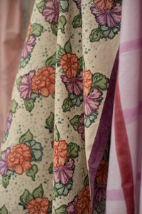 Floral textiles close up. 
